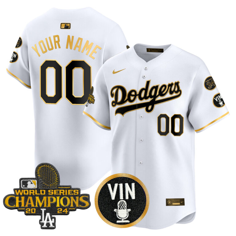 Youth Los Angeles Dodgers Custom  Gold Vapor Premier Limited white MLB Nike Jersey 2025->customized mlb jersey->Custom Jersey